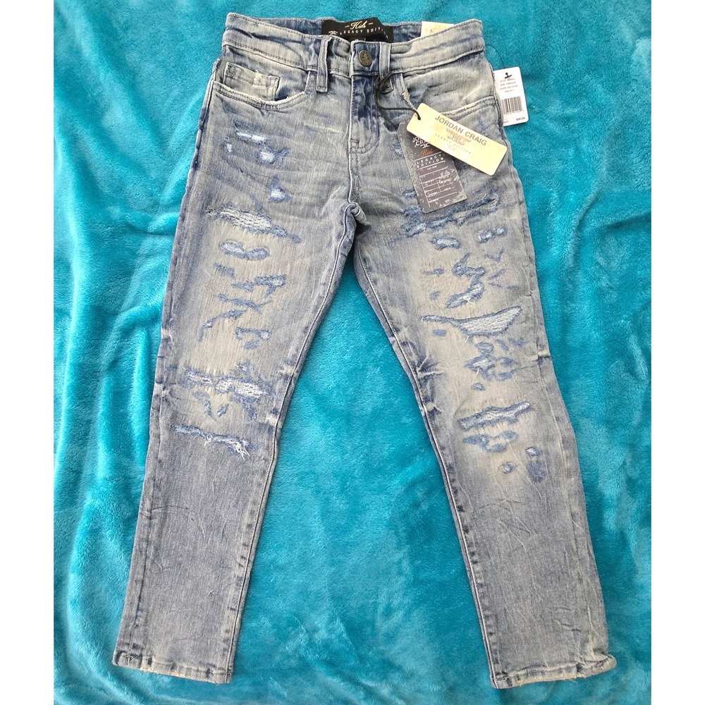 NWT‎ Jordan Craig Legacy Edition Regular Distressed Denim Jeans Boys Size 7